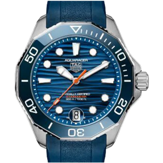 【TAG HEUER 豪雅】AQUARACER 天文台認證橡膠腕表x藍x42mm(WBP5111.FT6259)  送禮
