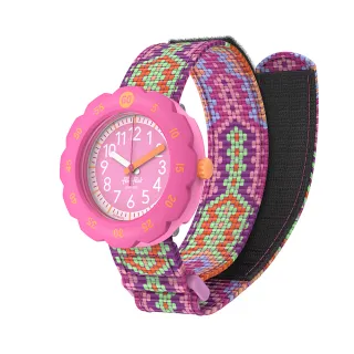 【Flik Flak】兒童手錶 LOOP IN PINK 兒童禮物/安全防水/瑞士製造 FPSP072(34.75mm)