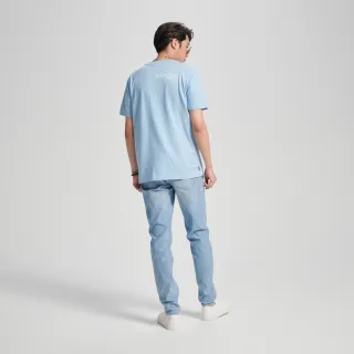 【EDWIN】男裝 BOX LOGO短袖T恤(淺藍色)