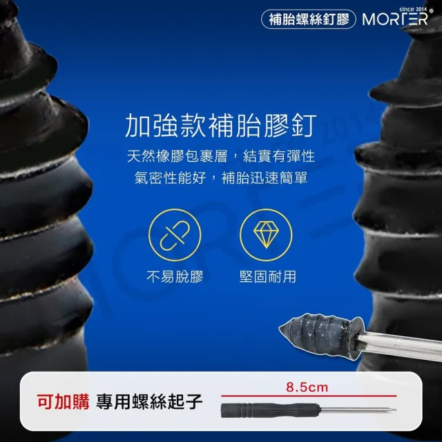 【MorTer】輪胎補胎膠釘-大號(購買10顆附小收納盒/膠釘 輪胎補釘 補胎神器 快速補胎 補胎螺絲)