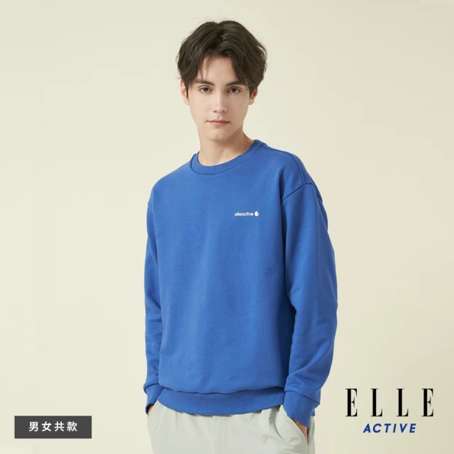 ELLE ACTIVE 男款 保暖圓領長袖大學T-寶藍色(EA24A2F1402#36)