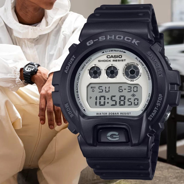 CASIO 卡西歐 G-SHOCK 經典黑白 電子腕錶(DW-6900WD-1)