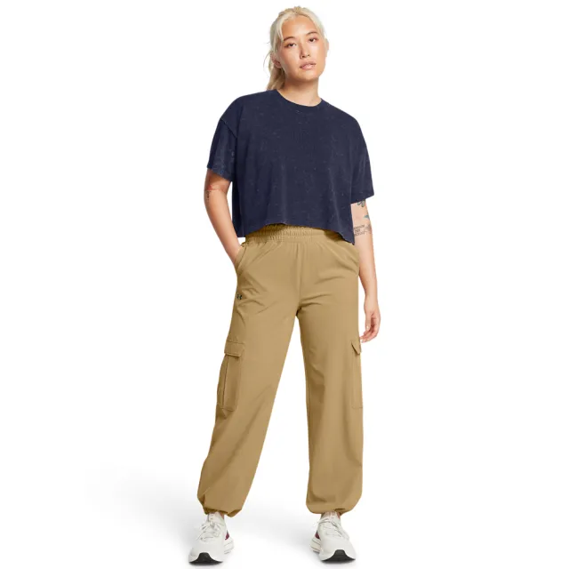 【UNDER ARMOUR】UA 女 Armoursport Woven Cargo長褲_1382696-263(卡其色)