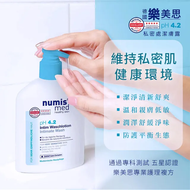 【Numis med 樂美思】pH4.2私密肌保濕潔膚露200ml超值2入(總代理公司貨)