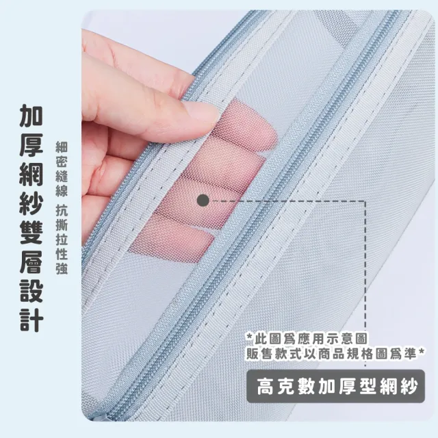 【考生必備】冷白透明雙層網紗文具筆袋(可入考場 學生 收納袋 網紗筆袋 鉛筆盒 收納盒 大容量)