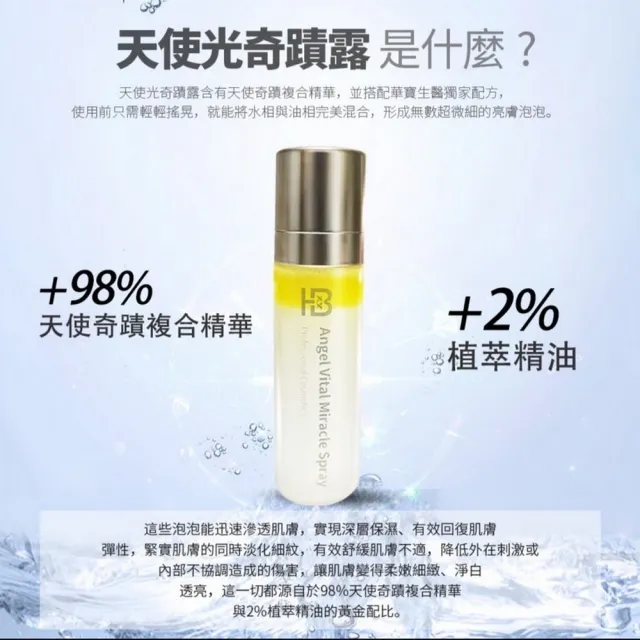【華寶生醫】天使光奇肌露120ml(98%天使奇蹟複合精華+2%植萃精油-水油雙相創新科技)