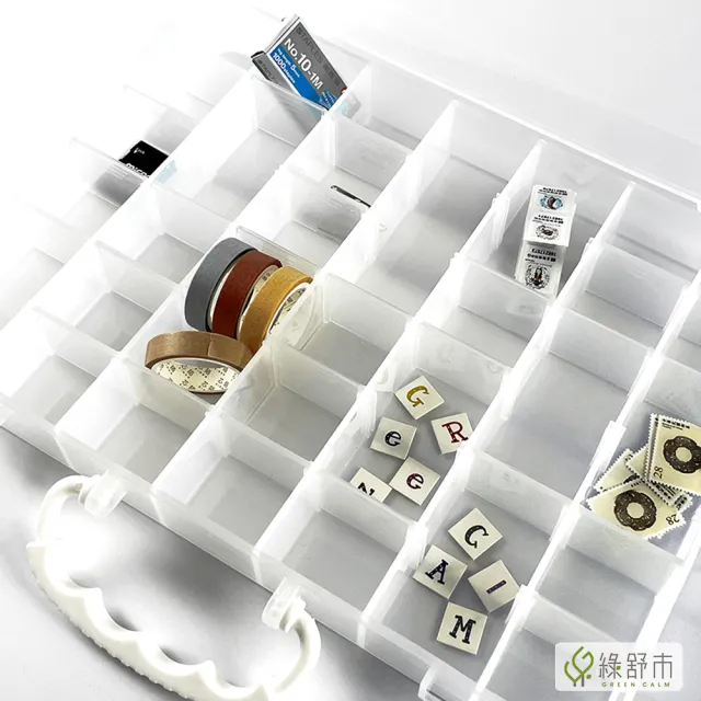 【Greencalm 綠舒市】樹德 手提多格風格小集盒 收納盒 手提盒 分類盒 飾品盒 SO-3122(自由間隔/手提/透明)