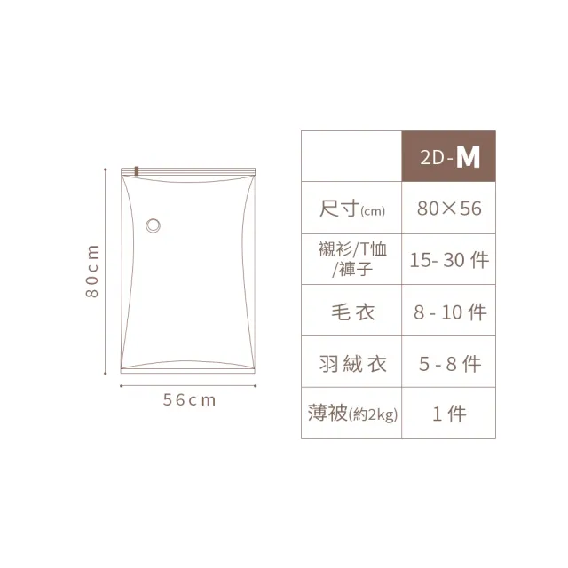 【TAI LI 太力】8/5/4/3/2入組-免抽氣真空壓縮袋2D 可重覆使用 專利加厚款(衣服收納袋 棉被 手壓真空袋)