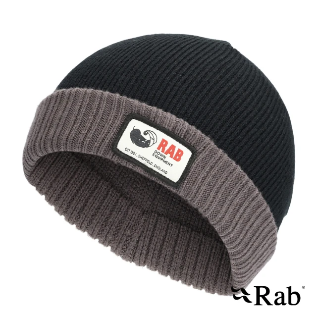 RAB Essential Beanie 復古徽章針織毛帽 黑 #QAB26