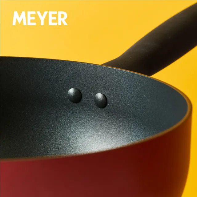【MEYER 美亞】陶瓷不沾鍋 平底鍋24CM - 革新紅系列(IH/電磁爐適用)