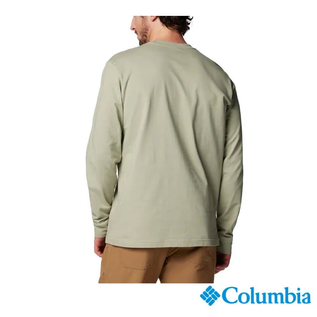 【Columbia 哥倫比亞】男款-UPF30長袖上衣-灰綠(UAE38490GG/IF)