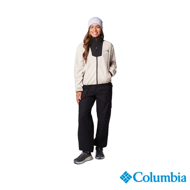 【Columbia 哥倫比亞】女款-刷毛立領外套-卡其(UAR06840KI/IF)