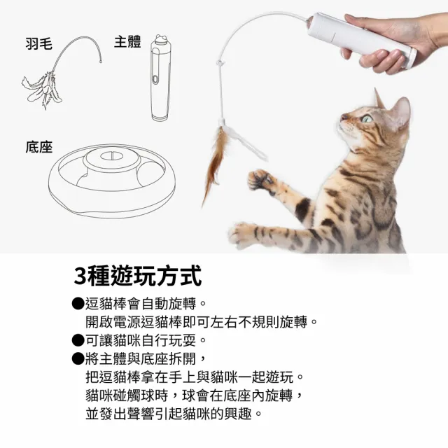 【NITORI 宜得利家居】自動逗貓器 羽毛 BE(逗貓器 寵物 貓)
