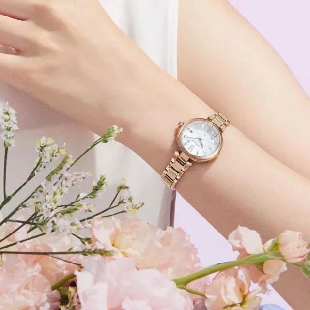 【SEIKO 精工】LUKIA 日本花店 edenworks聯名 洋桔梗花白蝶貝女錶(SSQW084J/1B32-0BK0G)