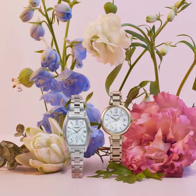 【SEIKO 精工】LUKIA 日本花店 edenworks聯名 洋桔梗花白蝶貝女錶(SSQW084J/1B32-0BK0G)