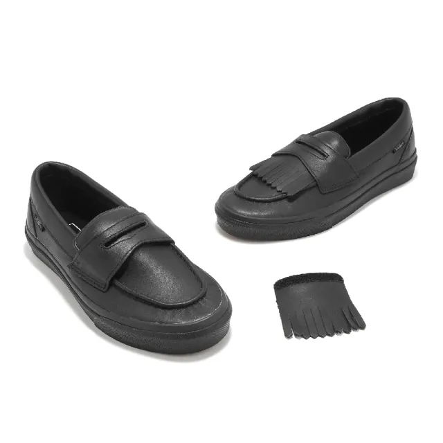 【VANS】樂福鞋 V196CF Loafer 男鞋 女鞋 黑 流蘇 日本線 皮革 小皮鞋(6322840003)