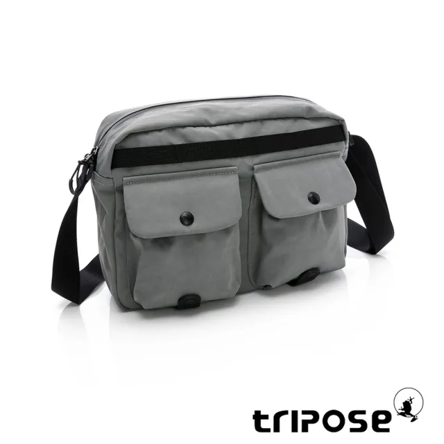 【tripose】REFLEC微皺尼龍輕量橫式斜背包-大(多色)