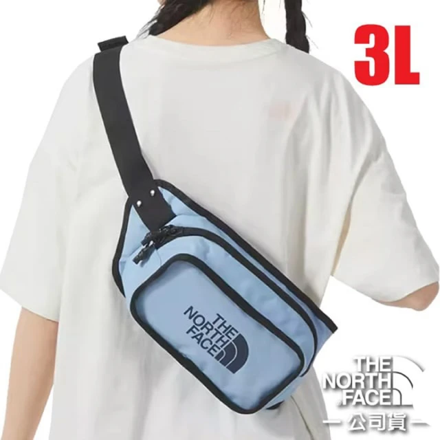 The North Face 3L 多功能日用防潑水耐磨腰包/單肩斜背包_可調節肩帶.小型置物包(3KZX-XOI 淺藍 N)