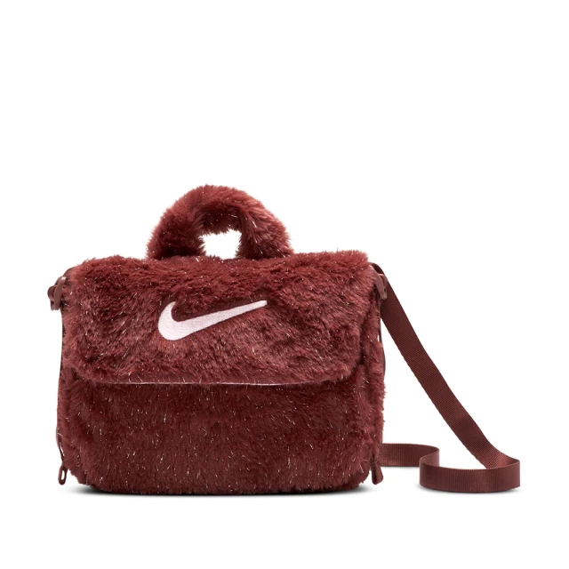 NIKE 耐吉 側背包 童包 小包 斜背包 毛毛包 運動包 Y NK FX FUR CROSSBODY 紅 FZ1329-231