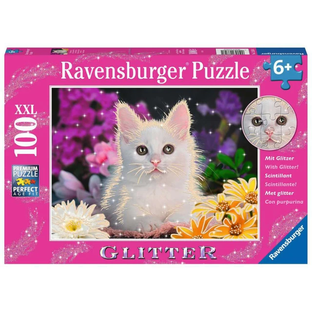 Ravensburger 維寶拼圖 閃亮版 白色小貓 100片