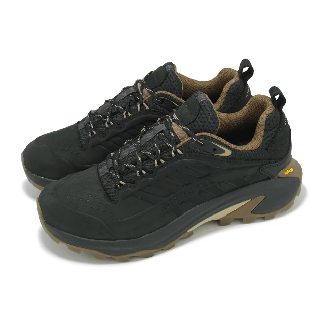 MERRELL 戶外鞋 Moab Speed 2 LTR WP 男鞋 黑 棕 防潑水 黃金大底 抓地 緩衝 登山鞋(ML037783)