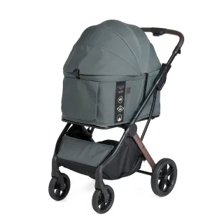 【FikaGO】北歐風一秒自動寵物推車 AGILE 2(貓狗適用 三色可選)