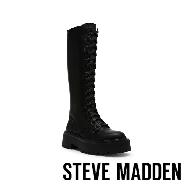 steve madden DISTORT 率性有型綁帶長靴(黑色)