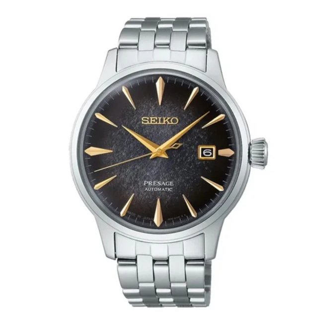 SEIKO 精工 官方授權 Presage 限量調酒師 STAR BAR 優雅機械男錶-黑灰色-40.5mm SK008(SRPK93J1)