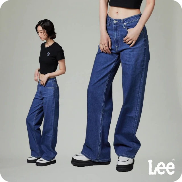 Lee 女裝 牛仔褲 / 牛仔寬褲 中藍洗水(LB417096319)