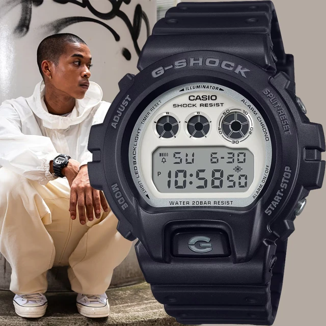 CASIO 卡西歐 G-SHOCK 黑白經典數位手錶(DW-6900WD-1)