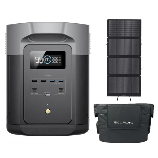 ECOFLOW DELTA 2 Max 儲能電源+220W 太陽能板+Max 專用包(公司貨 商檢證號 R3E975)