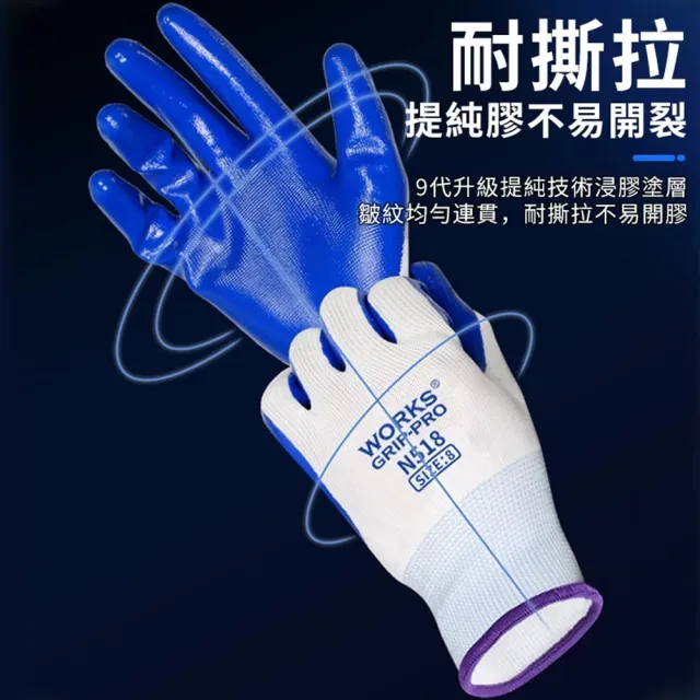 【小達】手套 勞保手套 觸屏耐磨防割防臭防滑（12雙裝）(防刺/防刮防割手磨砂塗層手套/工地手套)