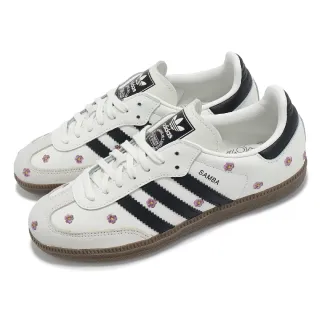 【adidas 愛迪達】德訓鞋 Samba OG W 女鞋 白 黑 小花 休閒鞋 復古 愛迪達(IF4398)