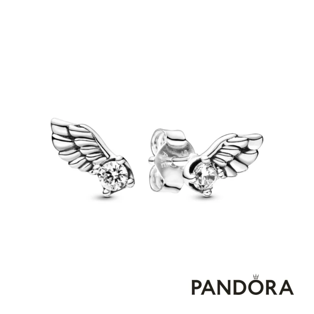 Pandora 官方直營 天使之翼璀璨耳環-絕版品