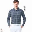 【KING GOLF】MOMO獨家特談！男款滿版印花拼接彈性修身長袖POLO衫/長袖上衣/高爾夫球衫(多款任選)
