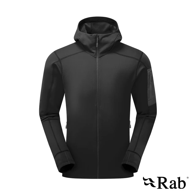 RAB Modulus Hoody 快乾排汗彈性保暖連帽外套 男款 黑色 #QFG15