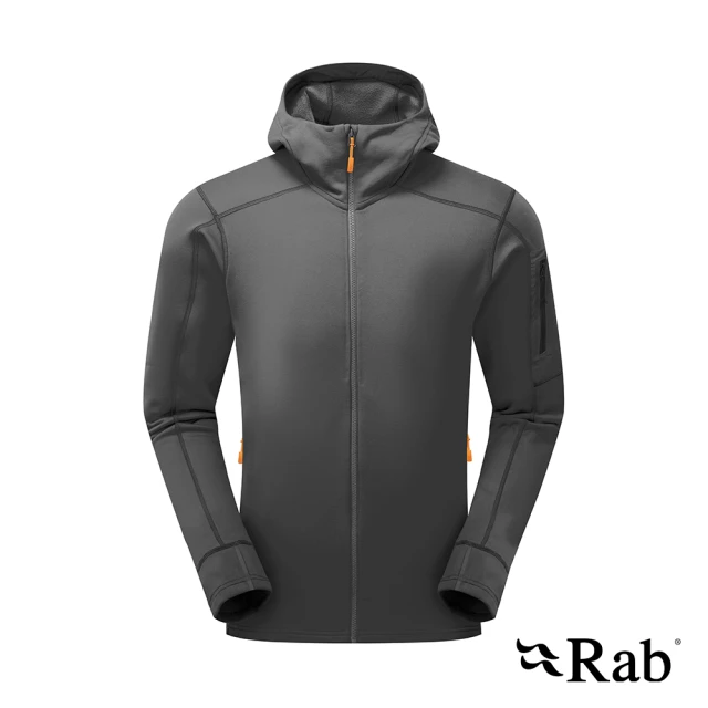 RAB Modulus Hoody 快乾排汗彈性保暖連帽外套 男款 石墨灰 #QFG15