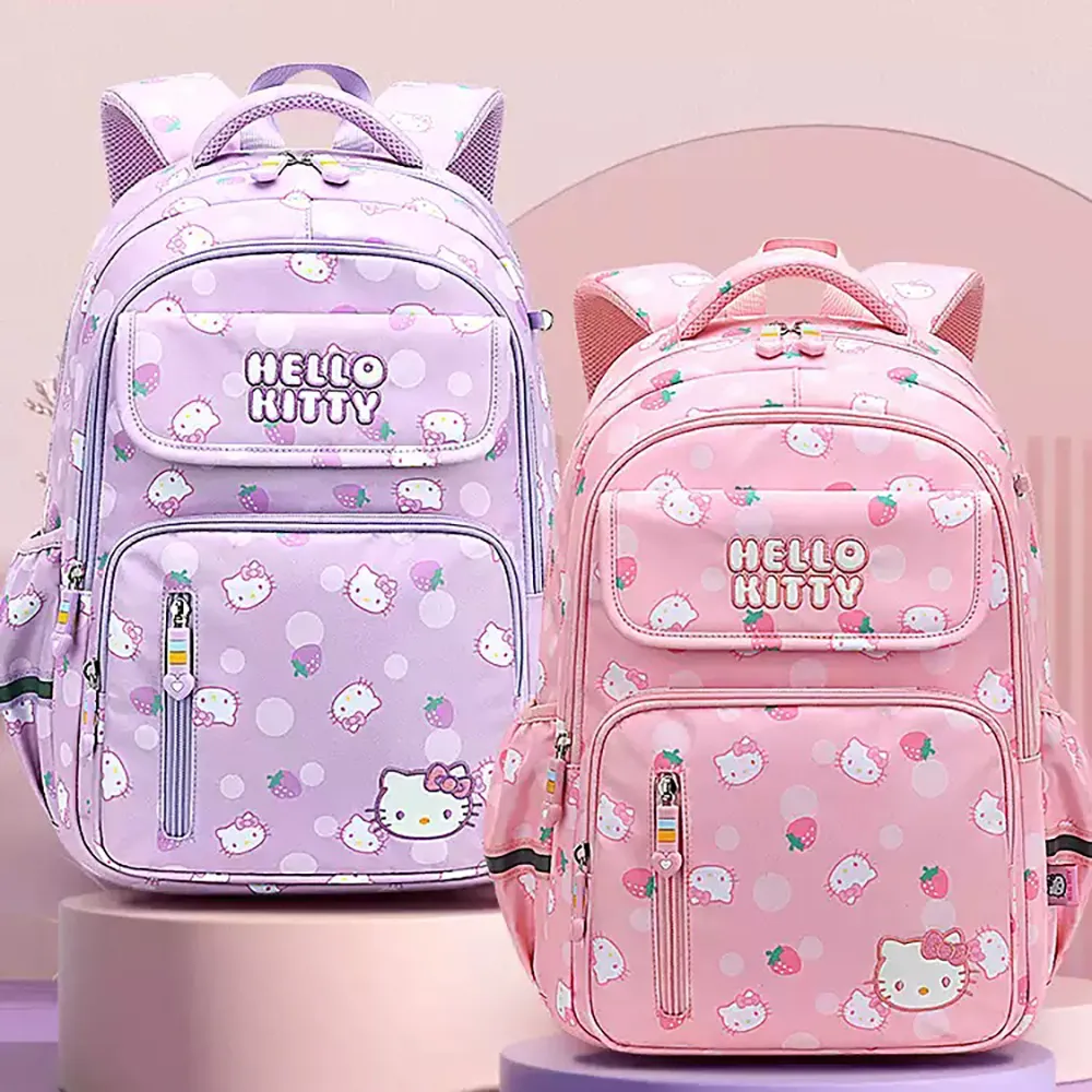 【SANRIO 三麗鷗】大小款可愛滿版印花輕量防潑水多分層減負兒童休閒書包-凱蒂貓/大耳狗/庫洛米(平輸品)