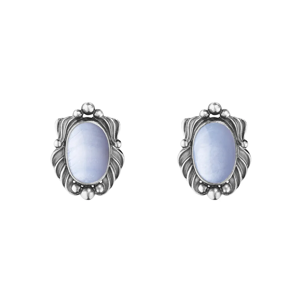 【Georg Jensen 官方旗艦店】2025 HERITAGE 夾式耳環(氧化純銀 瑪瑙)