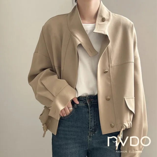 【NVDO】現貨 四季款韓版復古飛行寬鬆外套-2色可選(M-2XL/軟工裝外套/F229)