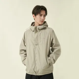 【ELLE ACTIVE】男款 防風防潑水百搭連帽外套-卡其色(EA24A2M6102#82)