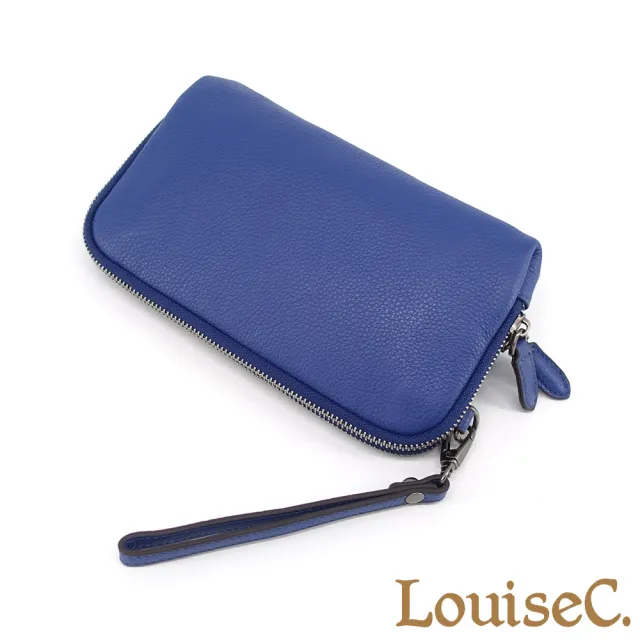 【LouiseC.】雙11 Tree House 牛皮雙分隔層手拿斜背真皮包-3色-附手腕帶(真皮包包 CC158107)