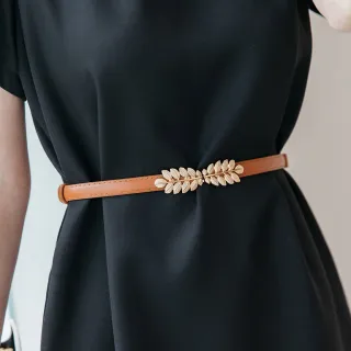 【MYDRESS】獨特巧思樹葉金屬釦腰帶