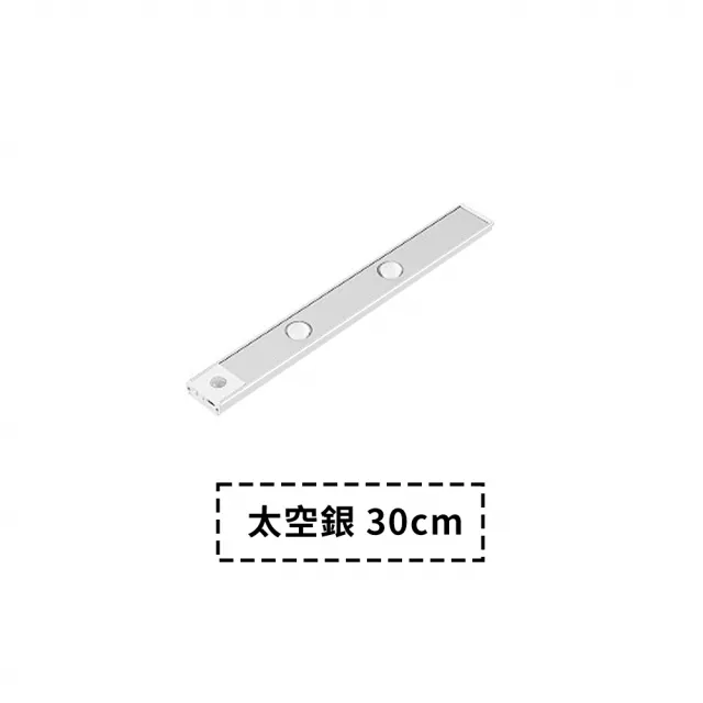 【JHS】USB充電磁吸式 LED感應燈 30公分-二入組(感應燈 衣櫃感應燈 玄關燈 照明)