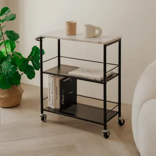 【ikloo 宜酷屋】大理石紋多功能活動推車(廚房置物架 收納推車)