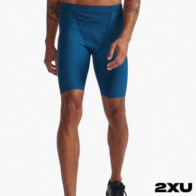 2XU 男 Aero 9吋三鐵褲(藍綠/白)