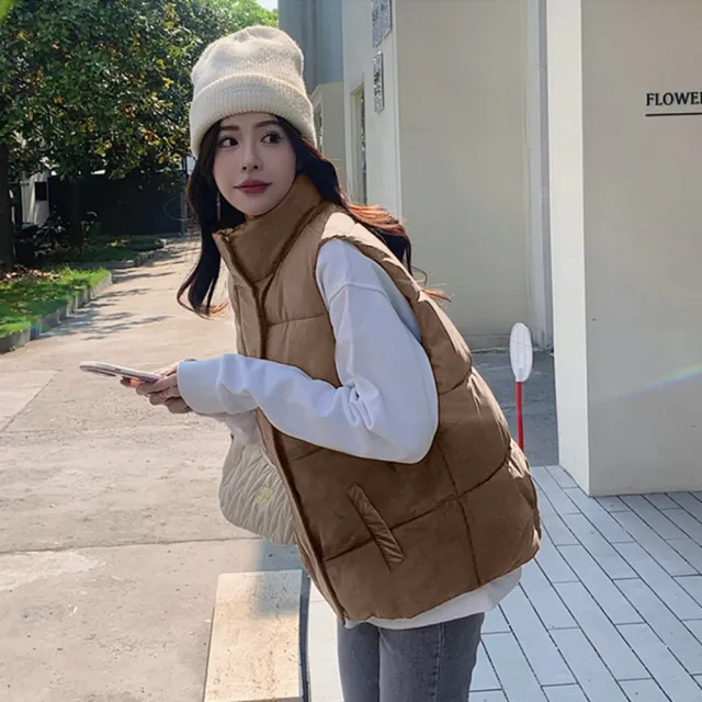 【D.studio】韓版立領無袖背心外套(女裝 衣服上衣保暖外套保暖上衣 J264)