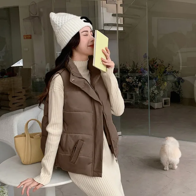 【D.studio】韓版立領無袖背心外套(女裝 衣服上衣保暖外套保暖上衣 J264)