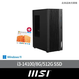 MSI 微星 微軟M365組★14代i3 四核電腦(PRO DP180 14-277TW/i3-14100/8G/512G SSD/W11)