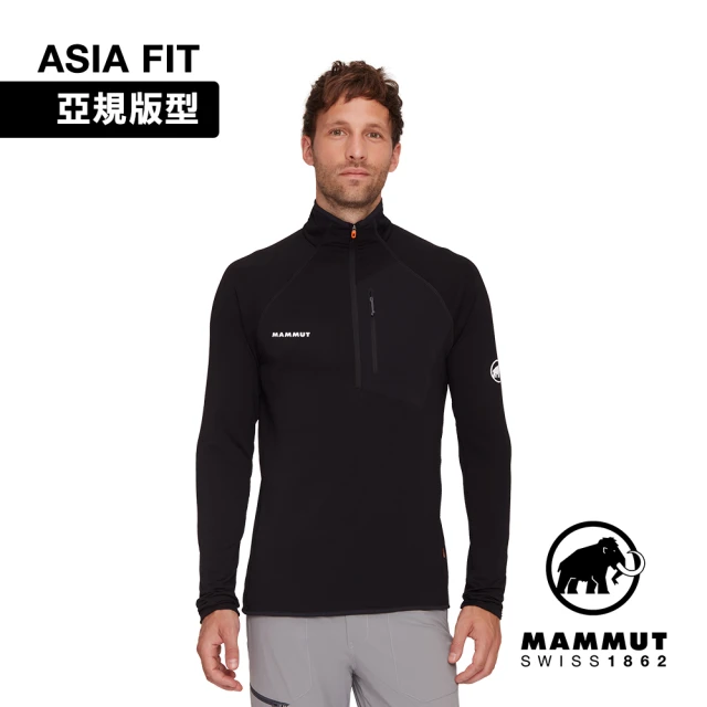 Mammut 長毛象 Aenergy Light ML Half Zip Pull AF Men 保暖長袖半拉鍊排汗衣 黑色 男款 #1014-05500